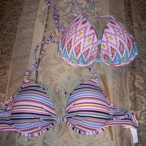 2 VS The Fabulous Push-Up Bikini Tops Size 32B